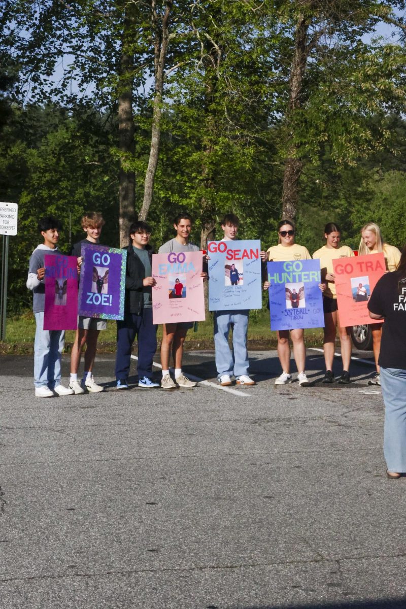Students at West Henderson encouraging their peers competing in the Special Olympics.